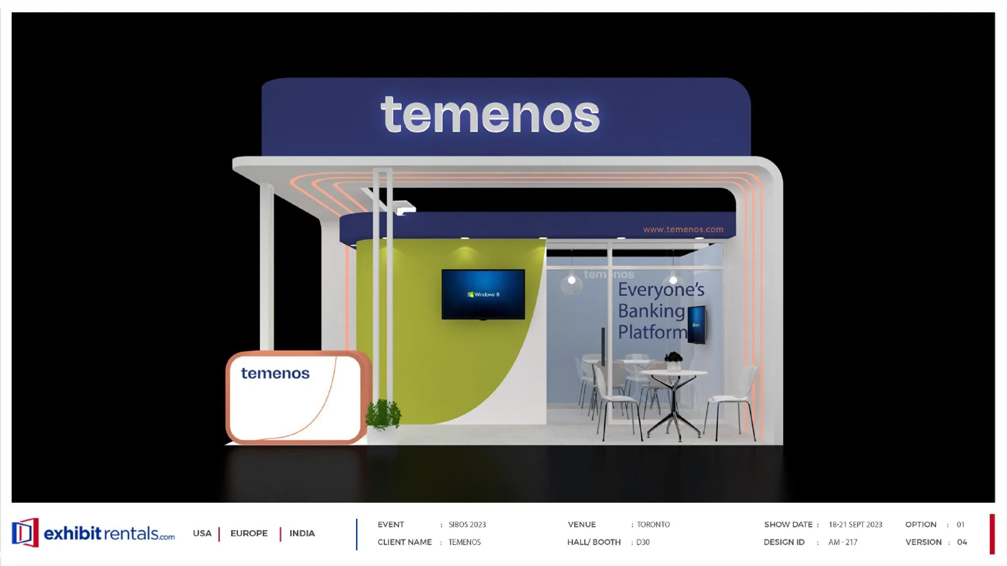 20x20 Peninsula booth design by Exhibit-Rentals
